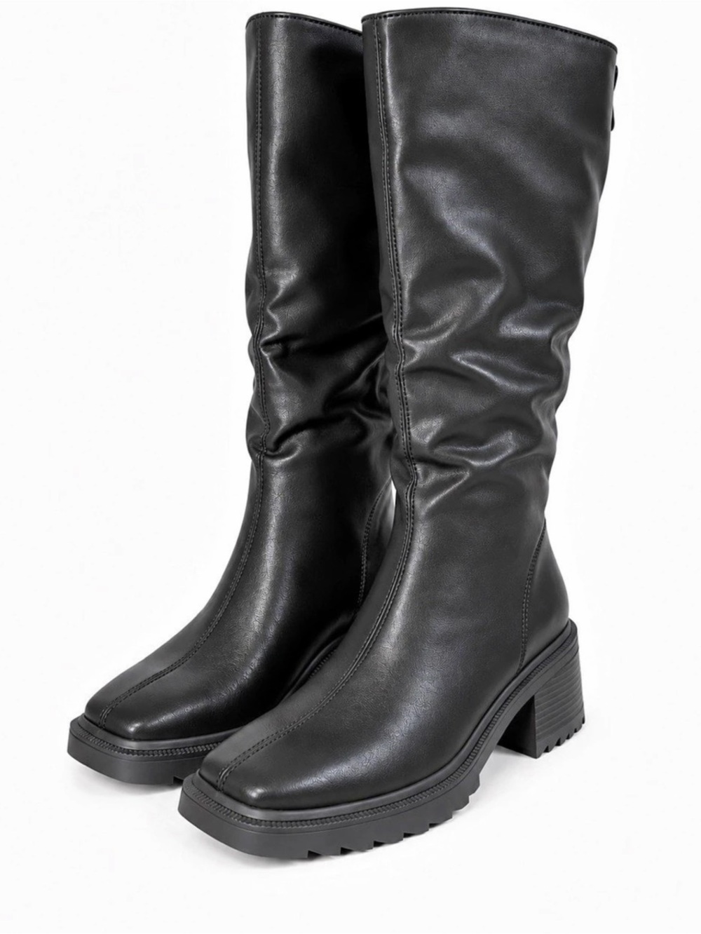 TEAIEUI black square toe knee-high riding boots size 9.5 new in box